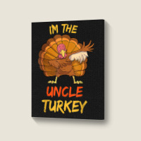 Uncle Turkey Matching Family Group Thanksgiving Party Pajama Portrait Canvas Print | Artistshot