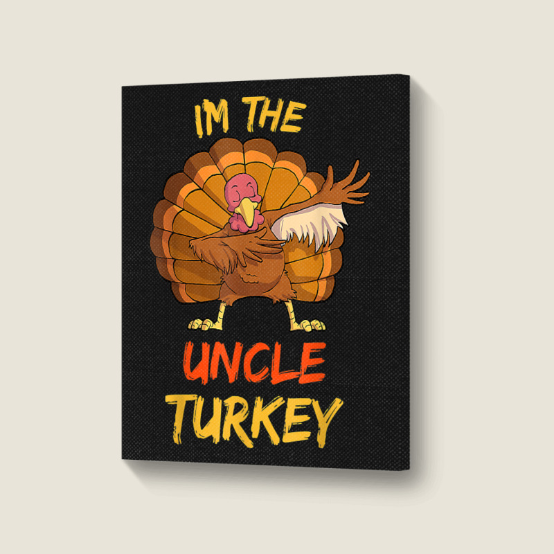 Uncle Turkey Matching Family Group Thanksgiving Party Pajama Portrait Canvas Print | Artistshot