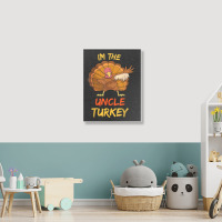 Uncle Turkey Matching Family Group Thanksgiving Party Pajama Portrait Canvas Print | Artistshot