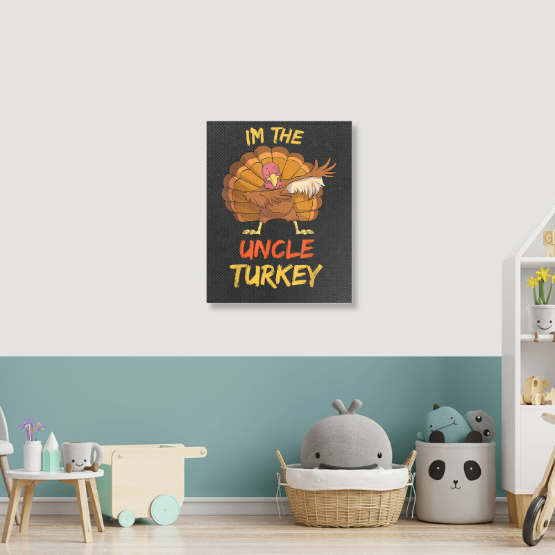 Uncle Turkey Matching Family Group Thanksgiving Party Pajama Portrait Canvas Print | Artistshot