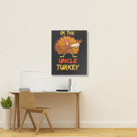 Uncle Turkey Matching Family Group Thanksgiving Party Pajama Portrait Canvas Print | Artistshot