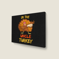 Uncle Turkey Matching Family Group Thanksgiving Party Pajama Landscape Canvas Print | Artistshot