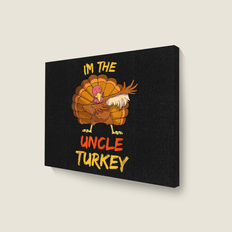 Uncle Turkey Matching Family Group Thanksgiving Party Pajama Landscape Canvas Print | Artistshot