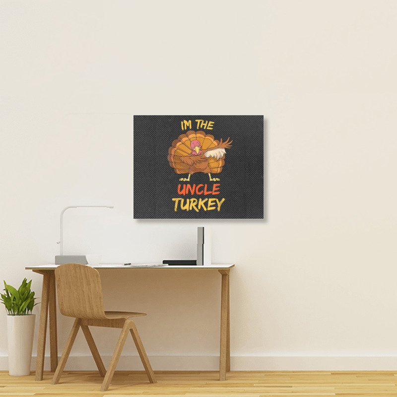 Uncle Turkey Matching Family Group Thanksgiving Party Pajama Landscape Canvas Print | Artistshot