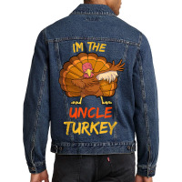 Uncle Turkey Matching Family Group Thanksgiving Party Pajama Men Denim Jacket | Artistshot