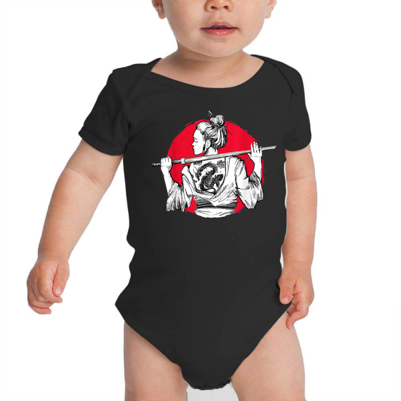 Samurai Girl Tattoo Japan Katana Sword Ninja Warrior Baby Bodysuit by Blimpie | Artistshot