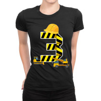 Kids 3rd Birthday Boy Construction Worker Construction Site T Shirt Co Ladies Fitted T-shirt | Artistshot