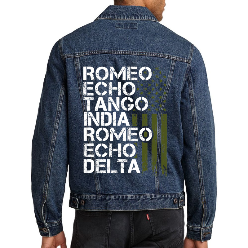 Retired Military Men Women Phonetic Alphabet Retirement Men Denim Jacket | Artistshot