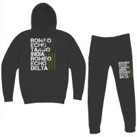 Retired Military Men Women Phonetic Alphabet Retirement Hoodie & Jogger Set | Artistshot