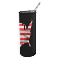 Usa Flag On Usa Map Skinny Tumbler | Artistshot