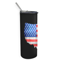 Usa Flag On Usa Map Skinny Tumbler | Artistshot