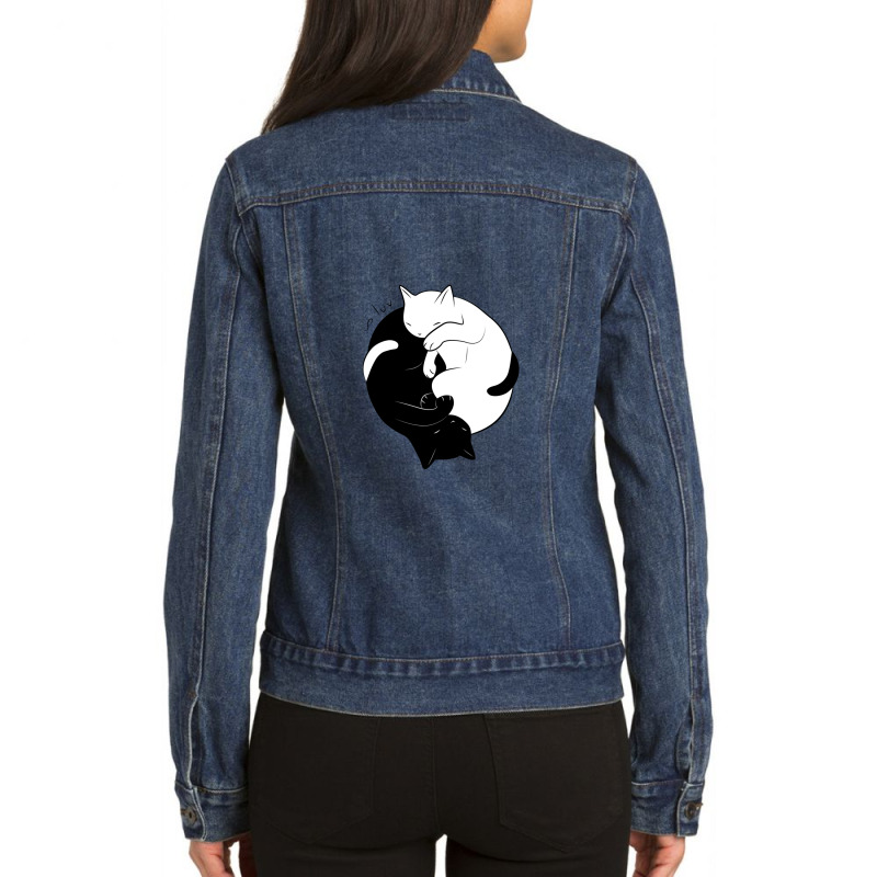 Eternal Cat Love Ladies Denim Jacket by JeanetteNeubauer | Artistshot