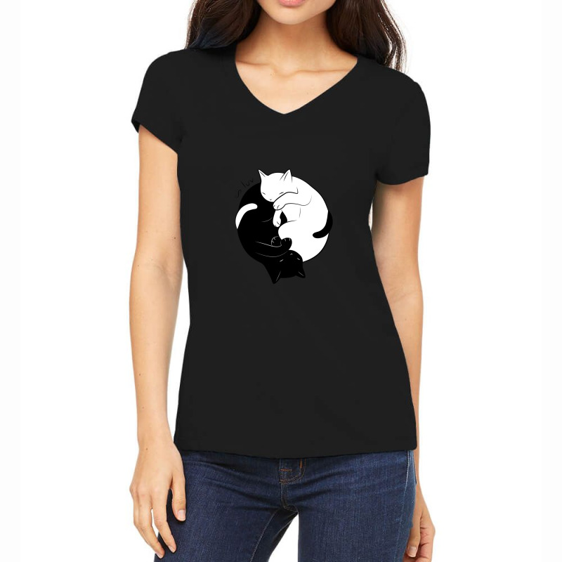 Eternal Cat Love Women's V-Neck T-Shirt by JeanetteNeubauer | Artistshot