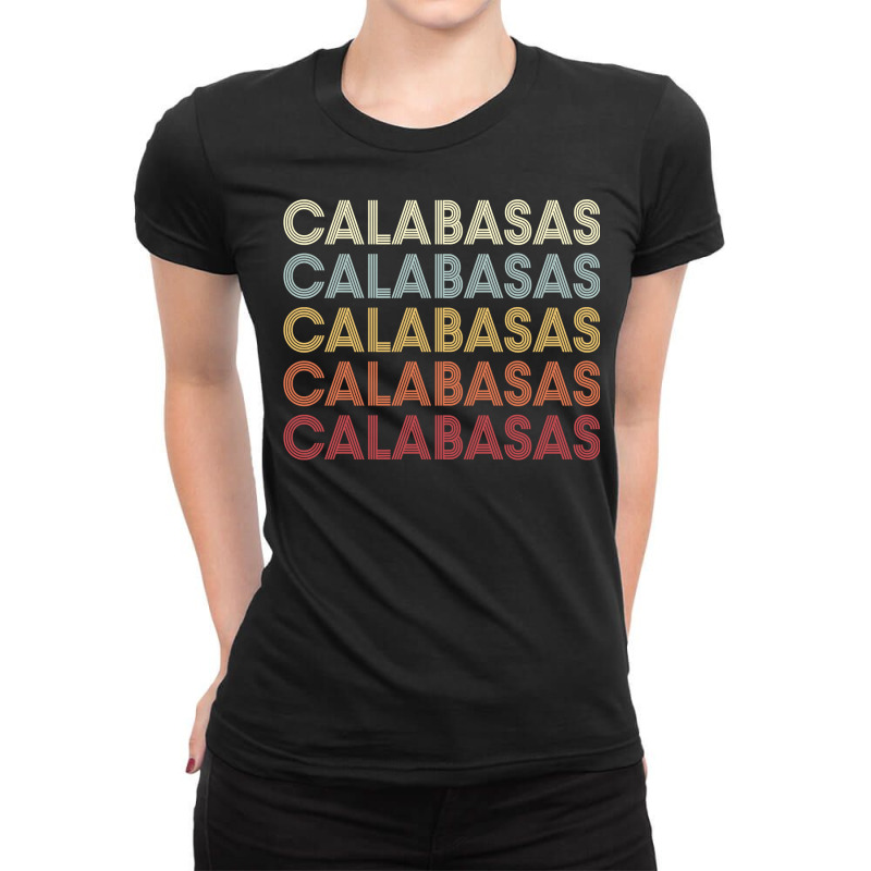 Calabasas California Calabasas Ca Retro Vintage Text Long Sleeve T Shi Ladies Fitted T-Shirt by cm-arts | Artistshot