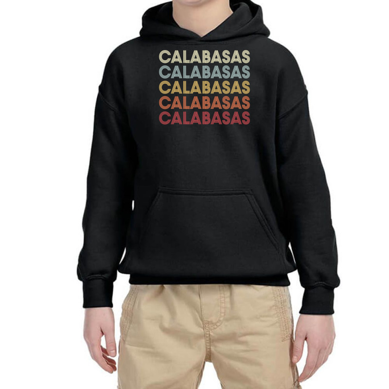 Calabasas California Calabasas Ca Retro Vintage Text Long Sleeve T Shi Youth Hoodie by cm-arts | Artistshot