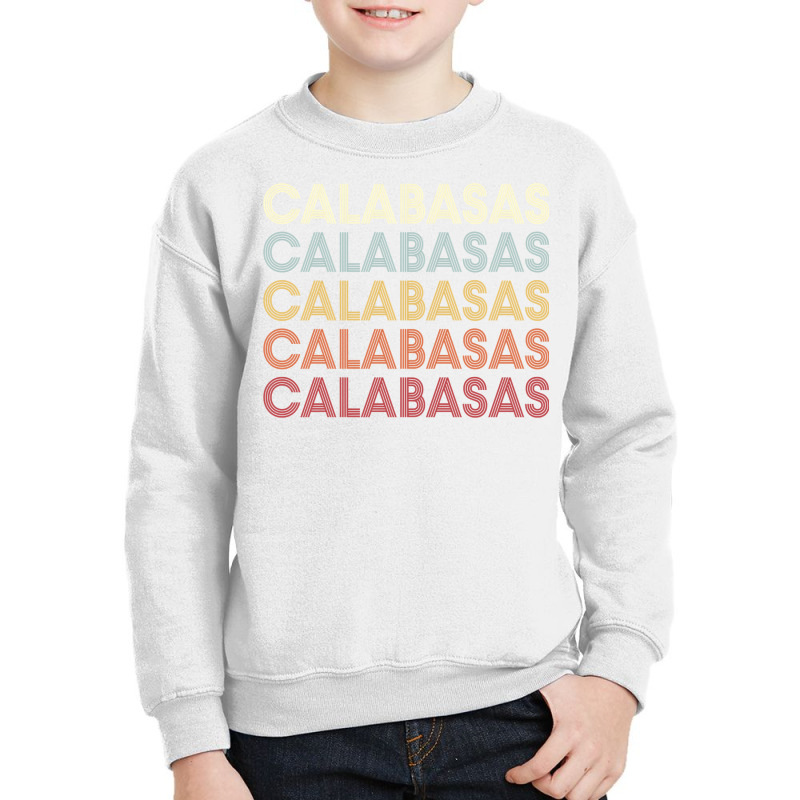 Calabasas California Calabasas Ca Retro Vintage Text Long Sleeve T Shi Youth Sweatshirt by cm-arts | Artistshot