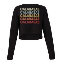 Calabasas California Calabasas Ca Retro Vintage Text Long Sleeve T Shi Cropped Sweater | Artistshot