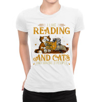 I Like Coffee Cats Books And Maybe 3 People Reading Cat Love T Shirt Ladies Fitted T-shirt | Artistshot