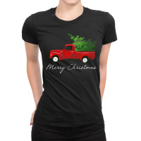 Vintage Wagon Christmas   Tree On Car Xmas Vacation Ladies Fitted T-shirt | Artistshot