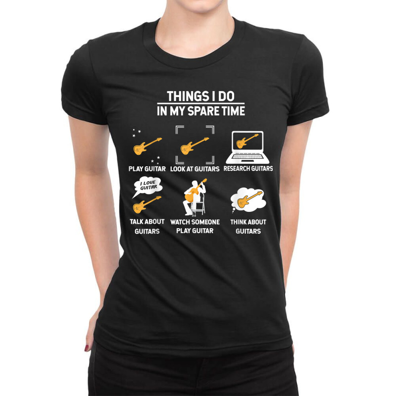 Epiphone Guitar Tee Guitar Things I Do In My Spare Time T Shirt Ladies Fitted T-Shirt by mineronmbarciamk | Artistshot