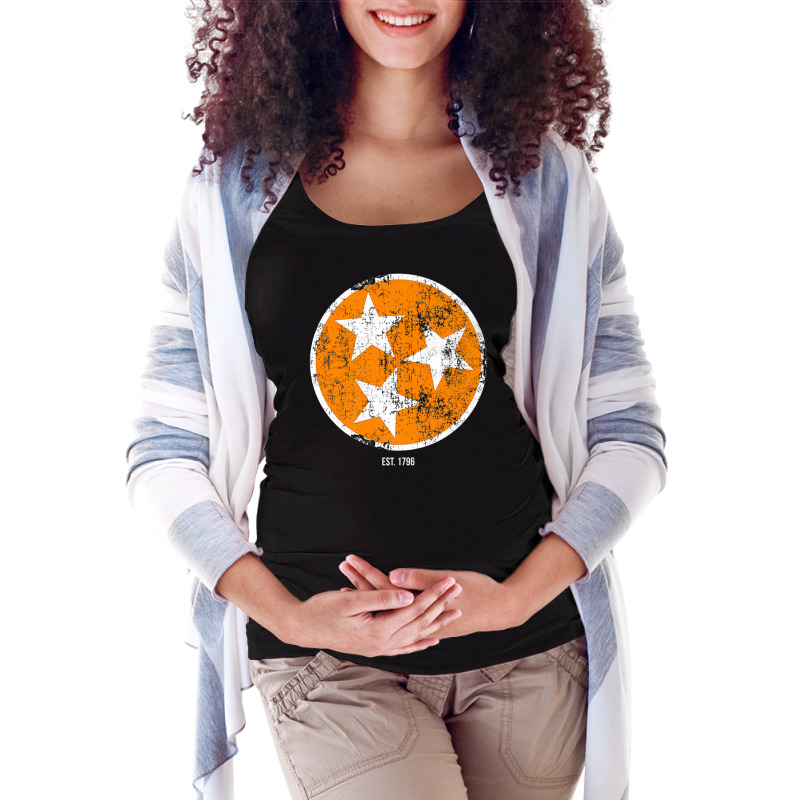 Tennessee Shirt State Flag Orange & White Vintage Est. 1796 Maternity Scoop Neck T-shirt by cm-arts | Artistshot