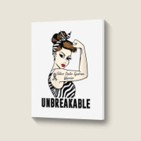 Womens Ehlers Danlos Syndrome Warrior Unbreakable Strong Woman V Neck Portrait Canvas Print | Artistshot