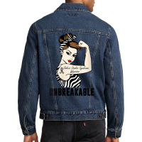 Womens Ehlers Danlos Syndrome Warrior Unbreakable Strong Woman V Neck Men Denim Jacket | Artistshot