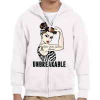 Womens Ehlers Danlos Syndrome Warrior Unbreakable Strong Woman V Neck Youth Zipper Hoodie | Artistshot