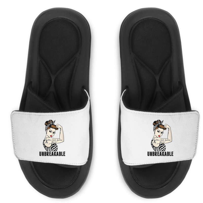 Womens Ehlers Danlos Syndrome Warrior Unbreakable Strong Woman V Neck Slide Sandal | Artistshot