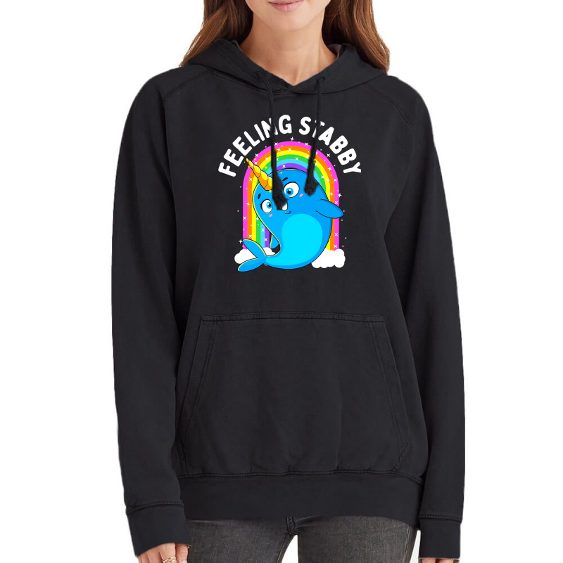 Feeling Stabby Narwhal Kawaii Whale Gift Teen Girls Women Vintage Hoodie | Artistshot