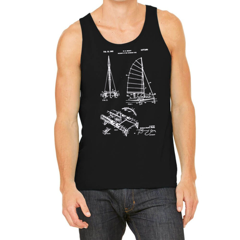 Catamaran Sailboat Patent, Catamaran, Sailboat Patent, Catamaran Sailb Tank Top by SHOPPERTHIT | Artistshot