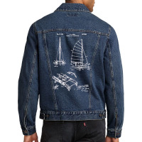 Catamaran Sailboat Patent, Catamaran, Sailboat Patent, Catamaran Sailb Men Denim Jacket | Artistshot