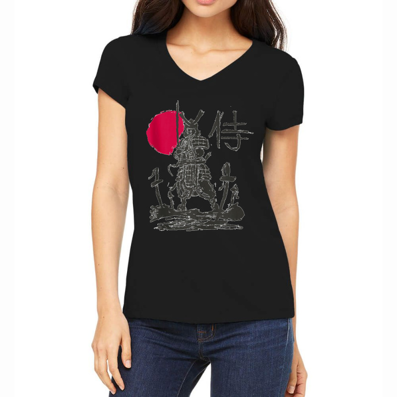 Samurai Warrior Japanese Kanji Japan Tank Top Women's V-Neck T-Shirt by KarinCeleste | Artistshot