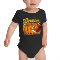 Tis The Season Leopard Pumpkin Football Autumn Thanksgiving Baby Bodysuit | Artistshot