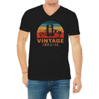 Vintage Est 1921 Cassette Tape Floppy Disk 101th Birthday V-neck Tee | Artistshot