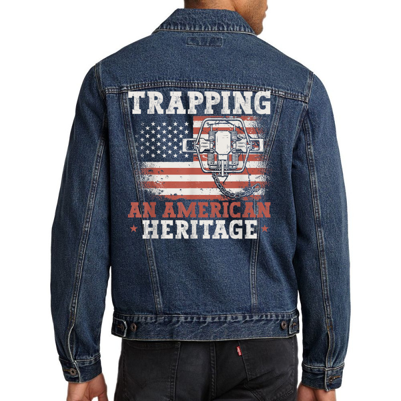 Trapping An American Heritage Trap Hunting Trapper Men Denim Jacket | Artistshot