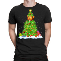 Xmas Decorations Lights Santa Lion Christmas Tree T-shirt | Artistshot