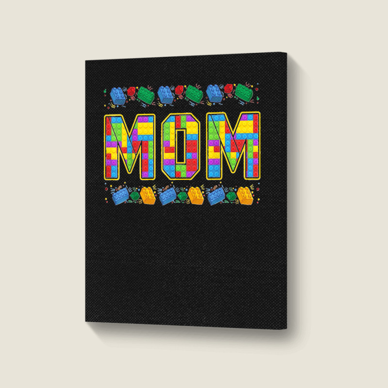 Mom Brick Builder Funny Blocks Master Builder Portrait Canvas Print | Artistshot