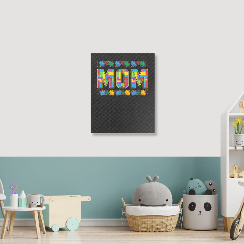 Mom Brick Builder Funny Blocks Master Builder Portrait Canvas Print | Artistshot