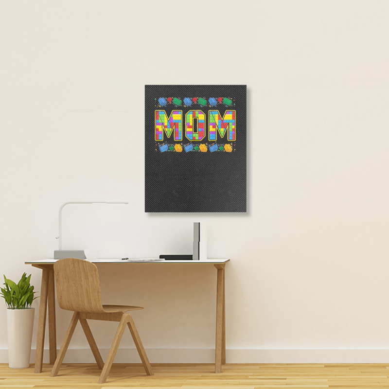 Mom Brick Builder Funny Blocks Master Builder Portrait Canvas Print | Artistshot