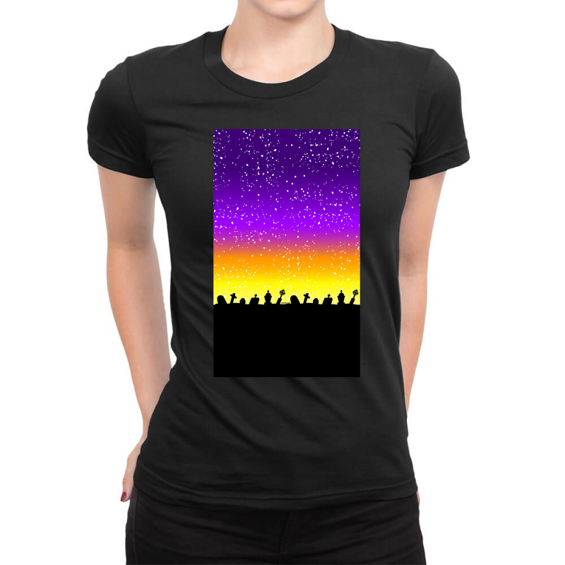 Sunset Over The Cemetery Ladies Fitted T-Shirt by Crowley Tidwell | Artistshot