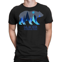 Retro Glacier Grizzly Bear Glacier National Park T-shirt | Artistshot