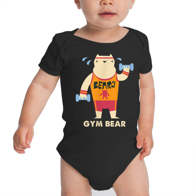 Gym Bear Weight Lifting Iron Body Building Fitness Gift T Shirt Baby Bodysuit | Artistshot