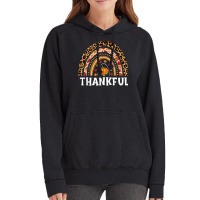 Thanksgiving Thankful Leopard Rainbow Autumn Fall Pumpkin Vintage Hoodie | Artistshot