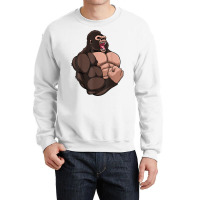 Gym Gorilla Muscular Trainer Bulking Building Ape Work Out T Shirt Crewneck Sweatshirt | Artistshot