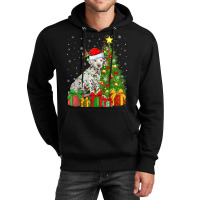 Xmas Holiday Lights Santa Dalmatian Dog Christmas Tree Unisex Hoodie | Artistshot