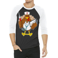 Thanksgiving Scrub Tops Women Turkey Nurse Holiday Nursing 3/4 Sleeve Shirt | Artistshot