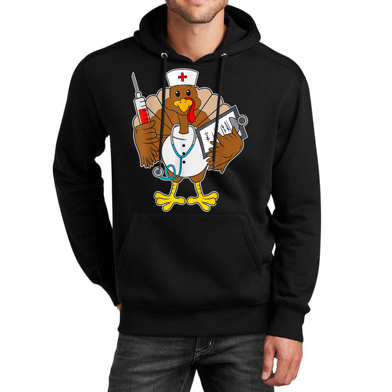 Thanksgiving Scrub Tops Women Turkey Nurse Holiday Nursing Unisex Hoodie | Artistshot