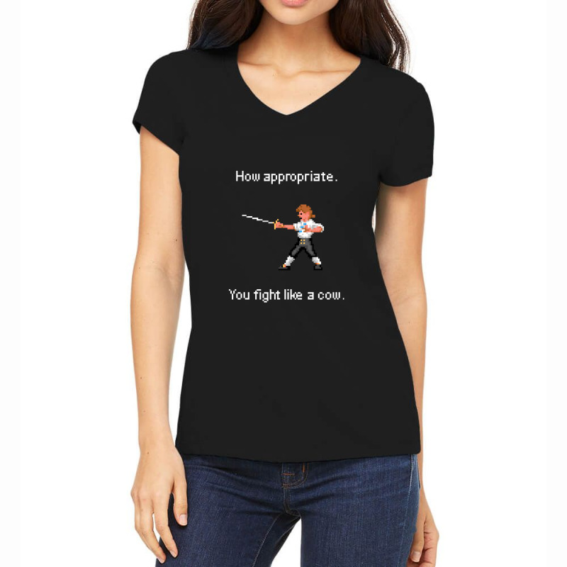 How Appropriate. You Fight Like A Cow. Women's V-Neck T-Shirt by DonnaClifton | Artistshot