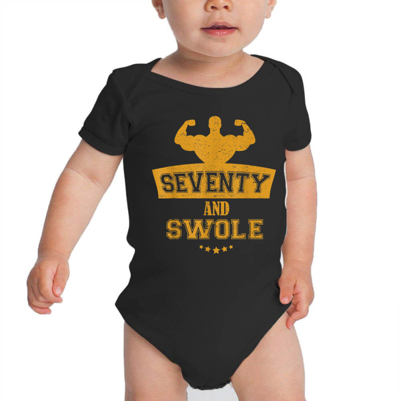 Seventy And Swole Muscle Gym Work Out 70th Birthday T Shirts Baby Bodysuit by cm-arts | Artistshot